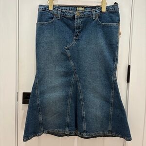 NWT Women’s Denim Asymmetrical Skirt Size S/P Boho Preppy Lagenlook Midi